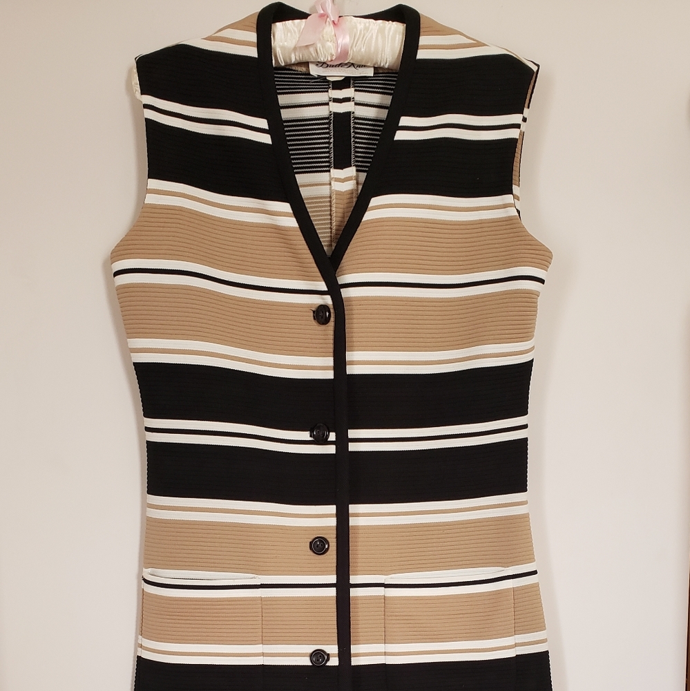 Vintage Butte Knit Button Down Striped Sleeveless Dress